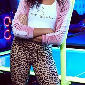 Baby Phat Leopard Print Biker Shorts
